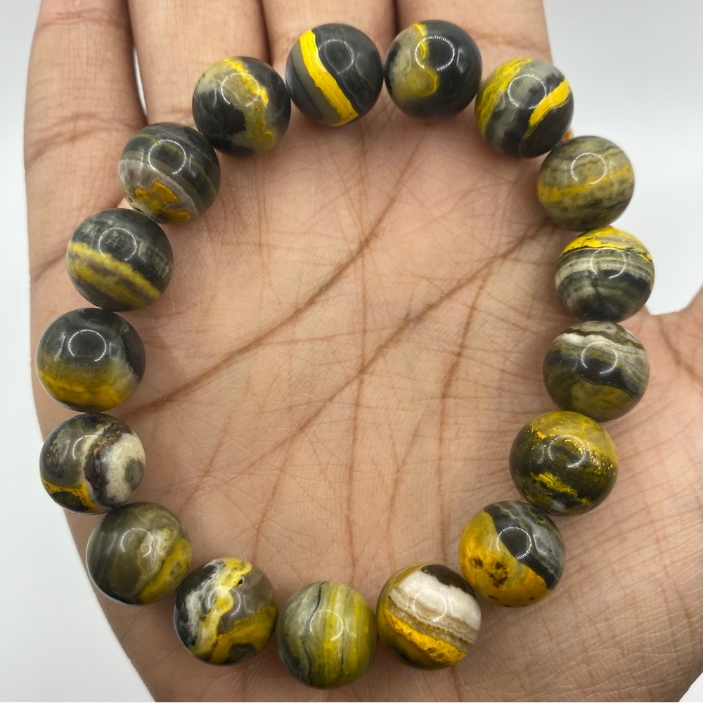 Bumblebee Jasper Crystal Bracelet 12mm